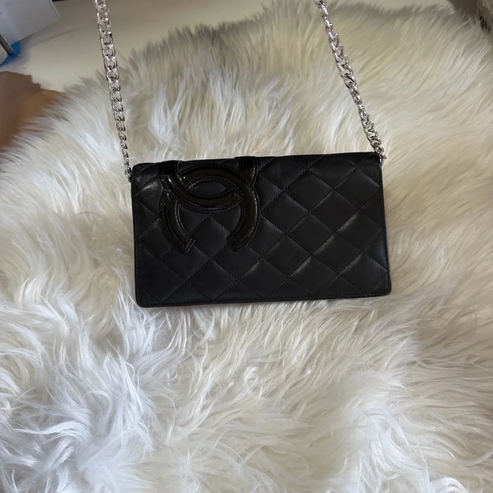CHANEL Black Quilted Patent‎ Wallet - Certificate